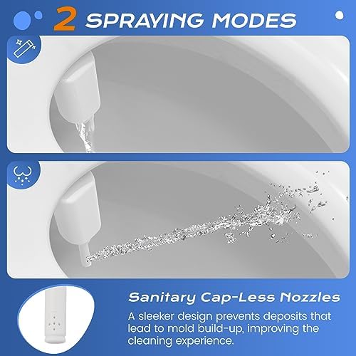 SAMODRA Ultra-Slim Hygienic Bidets Attachment for Existing Toilets - Adjustable Fresh Water Pressure Self Cleaning Nozzle Easy to Install, Rose Gold