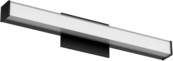 Edge Advantage 24in LED Bathroom Vanity and Wall Light 24W 2,050 Lumens 5-CCT Selectable 2700-3000-3500-4000-5000K in Matte Black with Adjustable Backplate