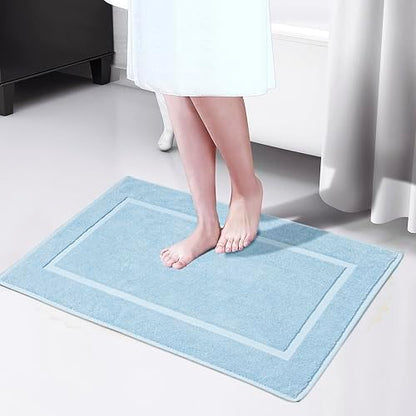 HILLFAIR 900 GSM 100% Cotton Floor Towels - 2 Piece Towels Set - Ocean Blue