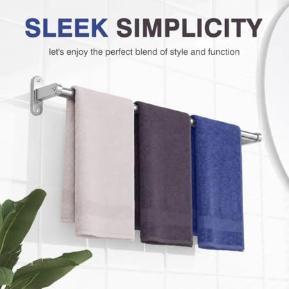 Powools Brushed Nickel 24" Towel Rack, Rustproof Wall Mounted Towel Bar
