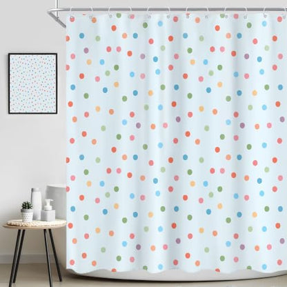 Polka Dot Shower Curtain Blue Pastel Modern Abstract Bathroom Curtain Sets