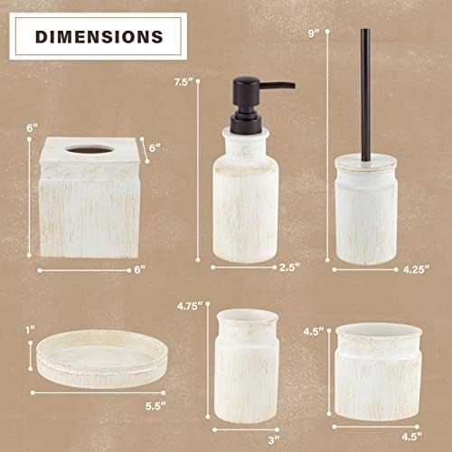 Creative Scents Rustic Luxe Beige 6 Piece Bathroom Accessories Set