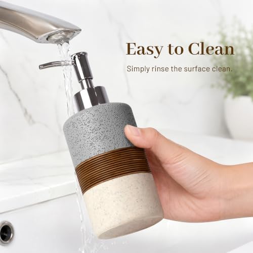 YMXYJM 6-Piece Resin Bathroom Accessories Set, Gray