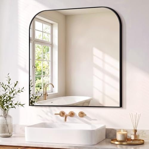 Bathroom Black Vanity Mirror for Over Sink, 30" x 30"