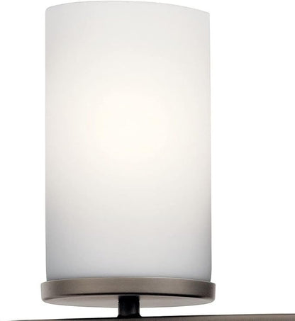 KICHLER Crosby 23" 3 Light Vanity Light Satin Etched Cased Opal Olde Bronze®,White