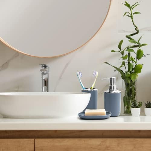 Moss & Stone 6-Piece Blue Bathroom Accessories Set, Soap Dispenser