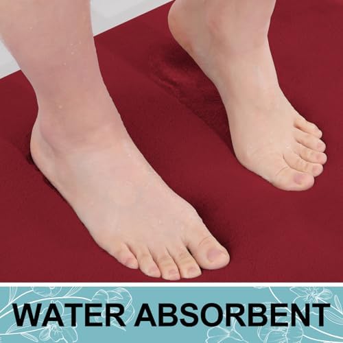 Smiry Memory Foam Toilet Rugs 24x20, Extra Soft Absorbent Bathroom Rugs