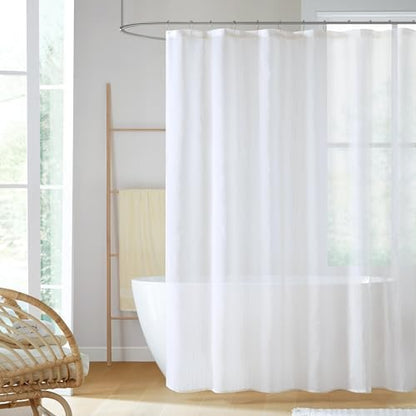 Madison Park Anna Sheer Shower Curtain for Bathroom, 72 x 72, White
