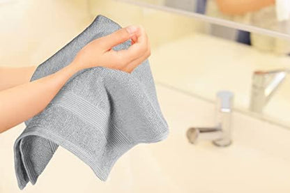 Belizzi Home Ultra Soft 6-Piece Hand Towel Set 16x28-100% Ringspun Cotton - Durable & Highly Absorbent Hand Towels - Ideal for use in Bathroom, Kitchen, Gym, Spa & General Cleaning - Light Grey
