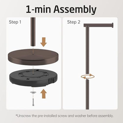 KES Bronze Toilet Paper Holder Stand, 26" H Free Standing, Heavy Base