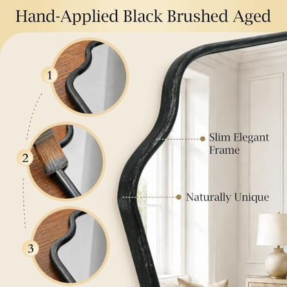 Besdomus Black Modern Bathroom Mirror: 22"x30" Minimalist Vanity Mirrors