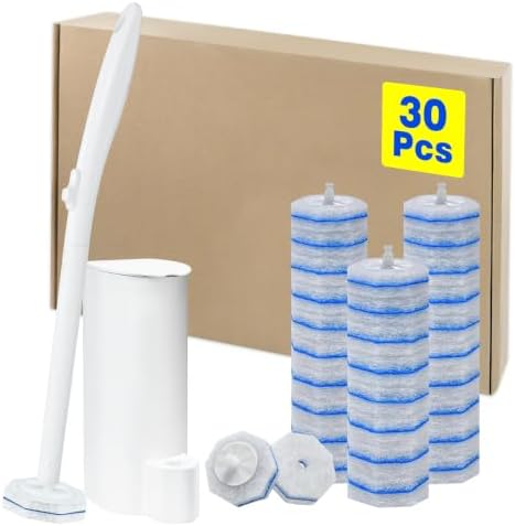 Disposable Toilet Brush and Holder Set, with 30 PCS Brush Head for Clorox.