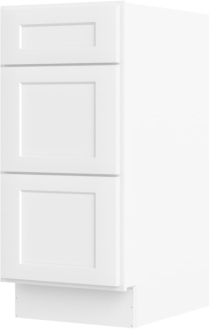 Furinno Shaker Bath Vanity Cabinet Without Top, Ready to Assemble, 21 D x 15 W x 34.5 H, White