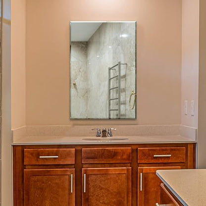Bathroom Mirror for Over Sink 36x24 Inch Frameless Wall Mirror Beveled Edge