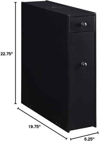 Proman Products ZLM46002 Bathroom Cabinet, 6 1/4" W x 19 3/4" D x 22 ¾" H, Black