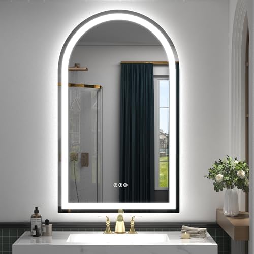 24x40 Inch Arched LED Bathroom Mirror