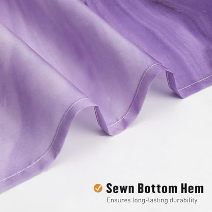 Purple Marble Fabric Shower Curtain, Abstract Watercolor, 72 x 72 Inches