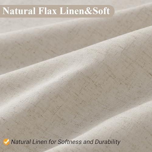 Naturoom Linen Shower Curtain 54x78 Inch for Bathroom Light Tan 1 Panel