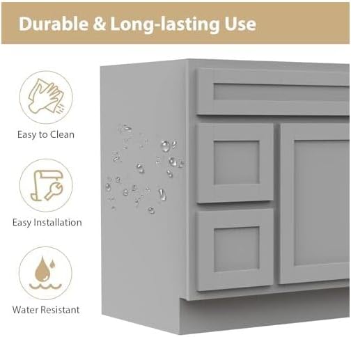 Vanity Art 36 Inch Single Bathroom Vanity Base Only Cabinet with 2 Functioning Shaker Drawers, Strudy Floor Mount Storage Cabinet Organizer for Bedroom, Living Room, Kitchen, VA4036-2LG
