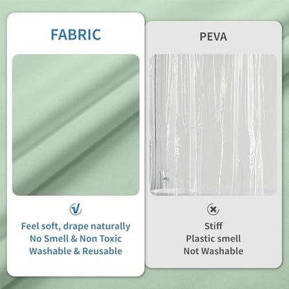 1 Pack Water-Repellent Fabric Shower Curtain Liner, 72x72 MintGreen