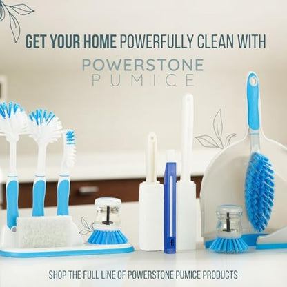 Powerstone Pumice Stone Toilet Bowl Cleaner with Handle (4-Pack) - A Solution for Hard Water Stains on Toilets, Grills, Tiles, Grout & Pools