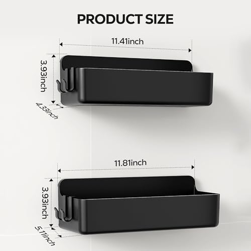 Nieifi Adhesive Shower Shelves, Black, 2 Pieces