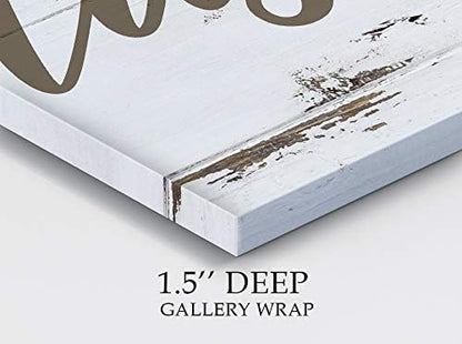 Renditions Gallery Rustic Flush Sign Bathroom Décor Gallery Wrapped Canvas Wall Art, 12x12,