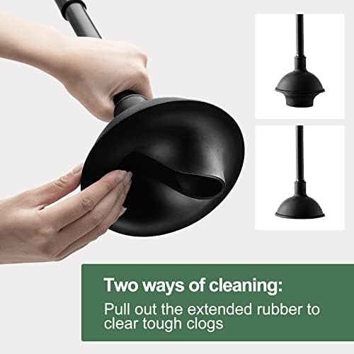 Eyliden Toilet Plunger and Brush Set, 2-in-1 Compact Holder, Black