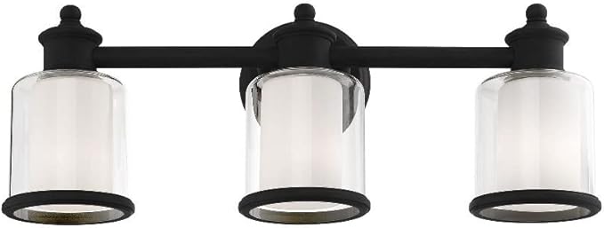 Livex Lighting 40213-91 Transitional Three Light Bath Vanity from Middlebush Collection in Pwt, Nckl, B/S, Slvr. Finish, Brushed Nickel, 23.5 x 6.5 x 9