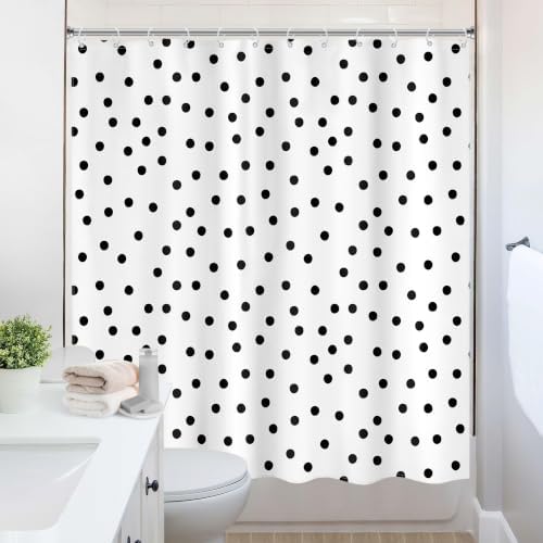 Polka Dot Shower Curtain Black White Modern Abstract Bathroom Curtain Sets