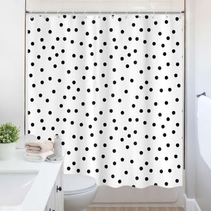 Polka Dot Shower Curtain Black White Modern Abstract Bathroom Curtain Sets