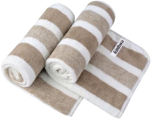 KinHwa Microfiber Hand Towels for Bathroom Soft and Absorbent Face Towels Brown Bathroom Hand Towels for SPA Hair Bath 16inchx30inch 2 Pack