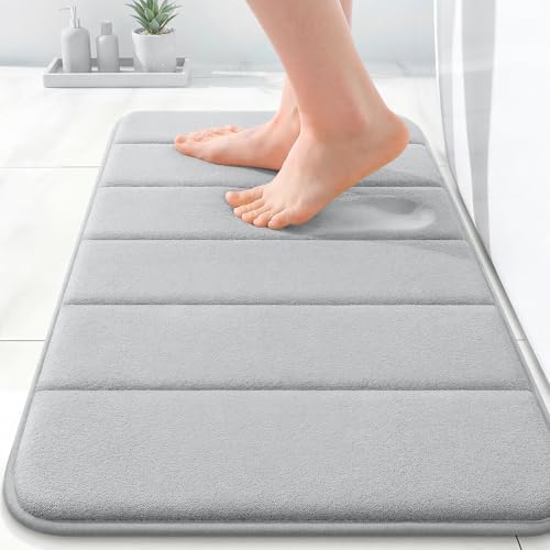 OLANLY Memory Foam Bath Mat 35x16, Super Soft and Absorbent Bathroom Rugs