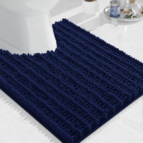 Arotive Toilet Rugs U-Shaped 24x20, Soft Absorbent Chenille Shaggy Bath Mat