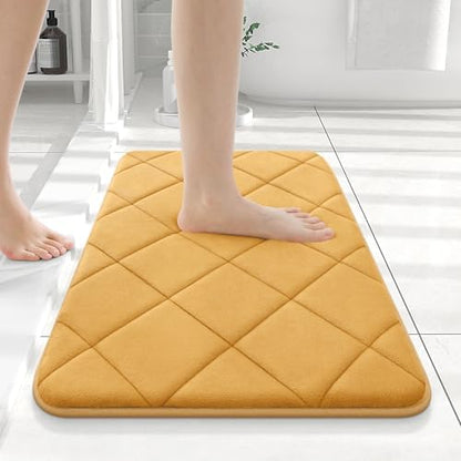 OLANLY Memory Foam Bath Mat 24x16, Ultra Soft and Absorbent Bathroom Rugs