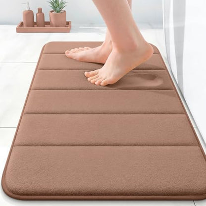 OLANLY Memory Foam Bath Mat 35x16, Super Soft and Absorbent Bathroom Rugs