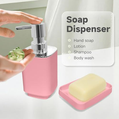 4 Piece Bathroom Accessory Sets, Pink Bathroom Accessories Sets