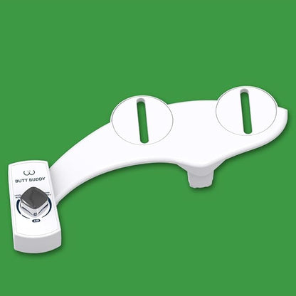 BUTT BUDDY Duo - Bidet Toilet Seat Attachment & Fresh Water Sprayer (Easy to Install | Non-Electric | Dual-Nozzle Cleaning | Gentle Wash | Healthy, Sanitary Bathroom)