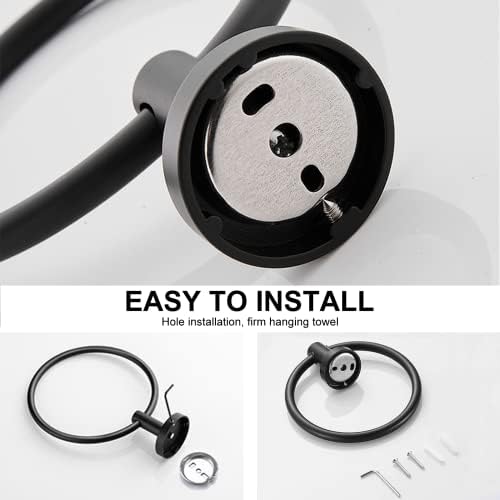 SetSail Towel Holder for Bathroom Wall Matte Black Towel Ring