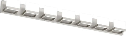 Tipace 7 Lights LED Modern Vanity Light Brushed Nickel Bathroom Lighting Fixture Up and Down Bathroom Wall Light Over Mirror(White Light 6000K)