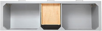 ARIEL Bristol 72-inch Bathroom Vanity with Sink,Solid Wood, 1.5-inch Pure White Quartz Countertop & Backsplash, Double Rectangular Porcelain Sink, 4 Soft Closing Doors, 4 Dovetail Drawers, Grey