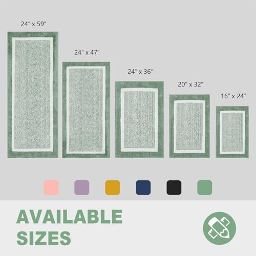 CozeCube Sage Green Bath Runner 59"x24" Non Slip Washable Rug