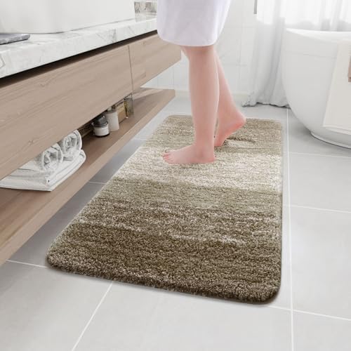 Arotive Microfiber Bathroom Rugs, Shaggy Soft Absorbent Bath Rug, 44x24