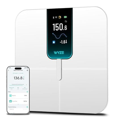 Wyze Smart Scale Ultra with 4.3" Color Display | Wi-Fi & Bluetooth Sync, Customizable Screen, Tracks 13 metrics, Heart Rate Tracking, Baby/Pet/Luggage Mode