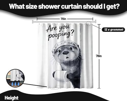 Extra Tall Shower Curtain XL Funny Otter, 70 x 78 Inchs