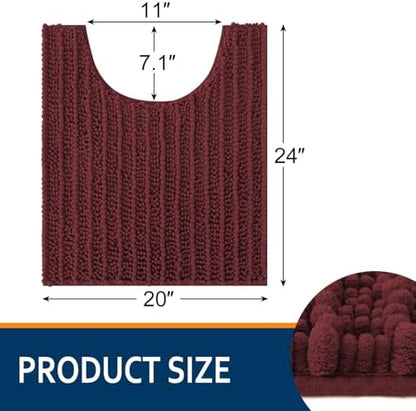 Smiry Bathroom Toilet Rugs U Shaped 24X20, Chenille Bath mats for Toilet