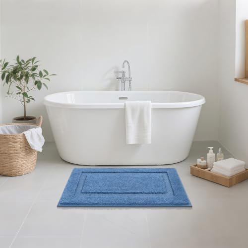 SHACOS Soft Microfiber Bathroom Rugs Set of 2 Pieces, Blue