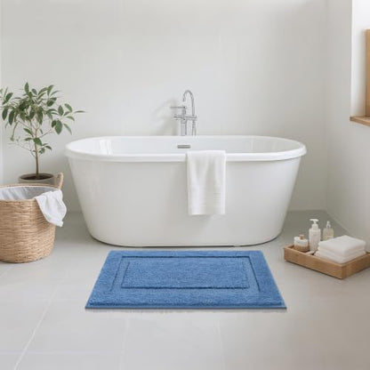 SHACOS Soft Microfiber Bathroom Rugs Set of 2 Pieces, Blue