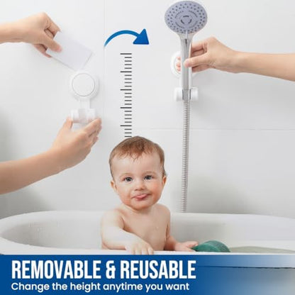 TAILI Suction Shower Head Holder,Height Angle Adjustable,Universal,White