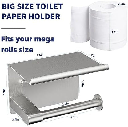 GLNLQ Brushed Nickel Toilet Paper Holder Wall Mount, Fits Mega Rolls Size